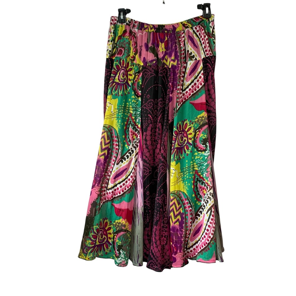 ANU by Natural India artsy bohemian colorful paisley patchwork skirt.‎ Size M